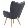 Nordic Fabric Accent Chair Fireside Armchair Wood Legs Sofa Buttoned Living Room