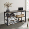 3-Tier Shoe Rack Industrial Shoe Organizer Flat Mesh Shelves Storage Freestand