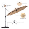 3.3m Patio Offset Cantilever Umbrella Outdoor Round Hanging Market Parasol