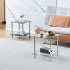 Nest Of 3 Nested Nesting Tables Side End Coffee Table Glass/Wood for Living Room