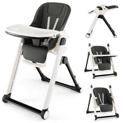 Baby Foldable High Chair Portable Feeding Sleep Playing Chair with wheels