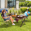 Outdoor Portable Picnic Table Roll Up Camping Table Bamboo Folding Table w/Bag