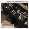 15 Drawers Dressing Table with Mirror, Makeup Vanity with Power Outlet, LED