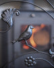 Black Arched "Birdwatcher" Three Fold Fireguard Woodburner Safety Fire Screen