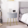Round Ottoman Storage Box Velvet Vanity Footstool Side Table Seat Dressing Stool