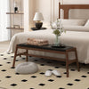 Upholstered Bench Solid Rubber Wood Frame Indoor Sponge Cushioned Bench