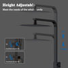 Bathroom Mixer Shower Thermostatic Dual Head Square Rainfall Handset Matte Black