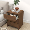 Meridian Walnut Brown 3 Drawer Bedside Chest - Walnut Range