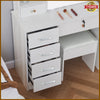 White Dressing Table with LED Lights Mirror Vanity Make up Desk Stool Set Drawer