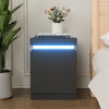 Bedside Table RGB LED Bedside Cabinet 2 Drawers Nightstand Modern APP & Remote