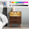 Bedside Table Cabinet 2 Drawers Accent Sofa Side LED Nightstand Storage Unit NEW
