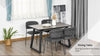 Extendable Dining Table Rectangular Effect Tabletop with Steel Frame