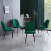 Set of 2,4,6 Velvet Suede Dining Chairs Upholstered seat Ergnomic with Metal Leg