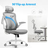 Magic Life Office Chair, Adjustable Desk Chair Flip-up Armrest Headrest - white