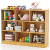 Costway Wood Storage Cube Bookcase 3 Tier 8 Cube Open Shelf Storage Cabinet