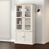 Glass Display Cabinet, Kitchen Cupboard with 2 Door, Storage Cabinet for S4K0