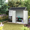 8.5X5.5FT Metal Garden Shed Apex Roof With Window & Double Doors Storage House