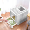 Large Self-Cleaning Hooded Cat Litter Box Enclosed Kitten Toilet Box Potty Tray