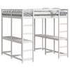 Loft Bed with Desk and Ladder White 180x200 Solid Wood Pine O0B2