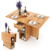 Folding Dining Table Drop Leaf Table Foldable Office Table-Natural