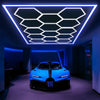 14 Hexagon LED Lighting with Border Car Detail Garage Workshop Retail Lighting