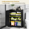 GAINOOM Bathroom Black Floor Storage Cabinet 80cm Cupboard Buffet Cabinet