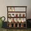 4Tier Wooden Spice Rack Desktop Wall Hanging Shelf Holder Kitchen Cabinet