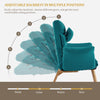 Blue Lazy Chair with Footstool Relax Lounge Chair Accent Armchair Sofa Chair