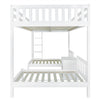 Triple Bunk Bed 4ft6 Double Kids Pine Wooden Bed Frame in White w/ 70x140 cm Bed