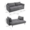 Modern 3 Seaters Sofabed Recliner Grey Sofa Bed Double Sleeper Couch Settee Bed
