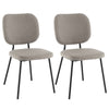 2Pcs Modern Fabric Dining Chair Padded Kitchen Armless Dining Chair Accent Chair