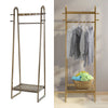 Hallway Wood Clothes Coat Garment Hanging Rail Shoes Rack Slatted Storage Stand