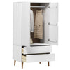 Vopese Wardrobe MOLDE White 90x55x175 Solid Wood Pine, Clothes Wardrobe, T6S9