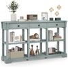 Retro Console Table 146cm Long Rectangular Entryway Sofa Table with Storage