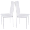 Set of 2 Dining Chairs PULeather Padded Seat High Back Metal Legs Home Furniture