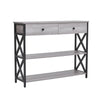 3 Tiers Industrial Console Table Narrow Sofa Side Table Entryway Display Shlves
