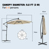 3m Garden Hanging Parasol Sun Shade Patio Banana Umbrella Cantilever w/ Vavgvaih