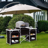 Folding Aluminium Camping Table Kitchen Unit Storage Outdoor Cooking Station UK