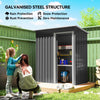 5 x 3ft Garden Storage Shed Sliding Door Sloped Roof Tool, Black