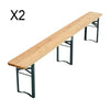 Beer Party Table Bench Set Outdoor Folding Wood Garden Trestle Dining Chairs 7ft