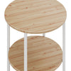 Small Sofa Side Table Coffee End Round 2 Tiers Shelf Unit Living Room Bedroom