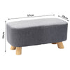Grey Padded Footstool Stool Bench Sofa Footrest Hallway Bedroom Chair Kids Seat