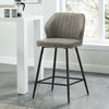 Set of 2 Bar Stools Faux Leather Back Upholstered Metal Legs Barstool Pub Chair
