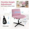 Pink Criss Cross Legged Chair Home Office Chair w/ Wide Padded Seat