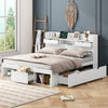MULTIFUNCTIONAL 4FT6 DOUBLE WOODEN BED FRAME WITH DRAWERS AND HEADBOARD STORAGE