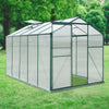 4x6/6x6/8x6/10x6FT Walk-In Greenhouse Aluminium Frame / Polycarb Panel Silver