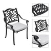 4pcs Vintage Bistro Cast Aluminium Chairs Set Padded Seat Garden Balcony Chair