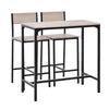 Bar Table and Stools Set, Kitchen Table and 2 Chairs with Backrest, Footrest