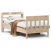 Bed Frame with Headboard 100x200 Solid Wood Pine Q0N6