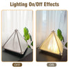 Modern Table Lamp Triangular Base With Frosted Glass Shade Nightstand Side Lamp
